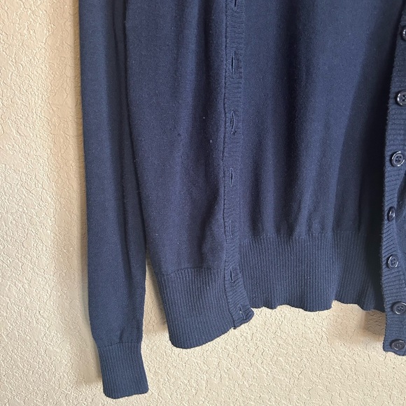 Blue with Red Stripes Cardigan Sweater, Size M - Picture 8 of 10